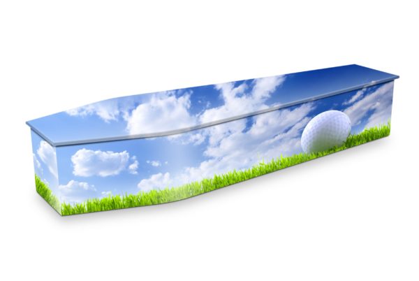 Coffin With Golf Image — Newhaven Funerals in Brisbane