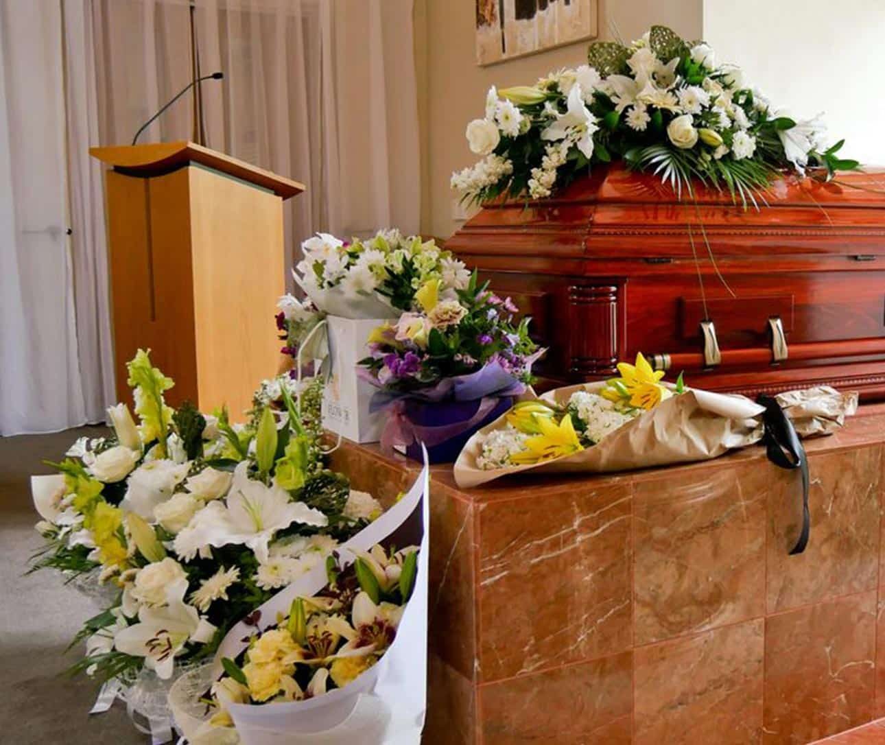 Casket With Flowers — Newhaven Funerals